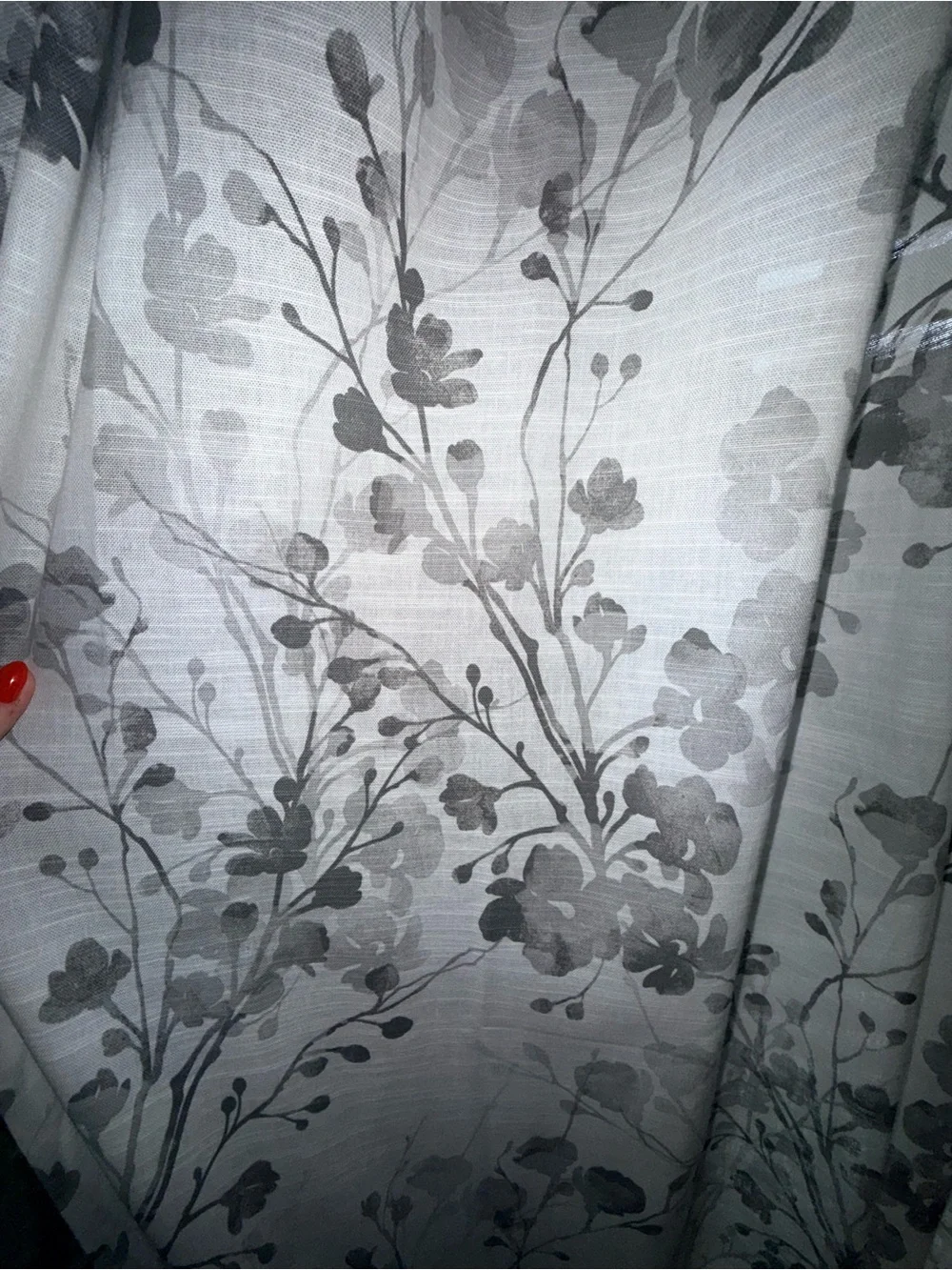 Nicole Miller Sheer Floral Window Curtains in Gray and White - Home Accents